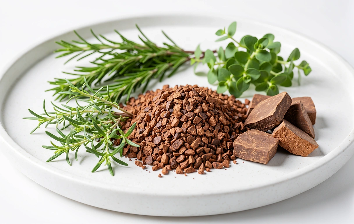 Natural ingredients on a clean surface